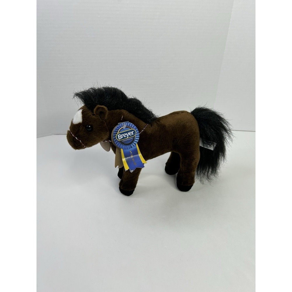 Aurora Breyer Thoroughbred Show Horse Plush Stuffed Animal Brown Black Standing